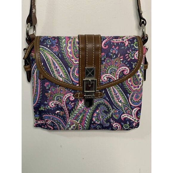 Chaps Paisley Small Cross Body Shoulder Strap Purse Multi-pockets - Picture 1 of 6